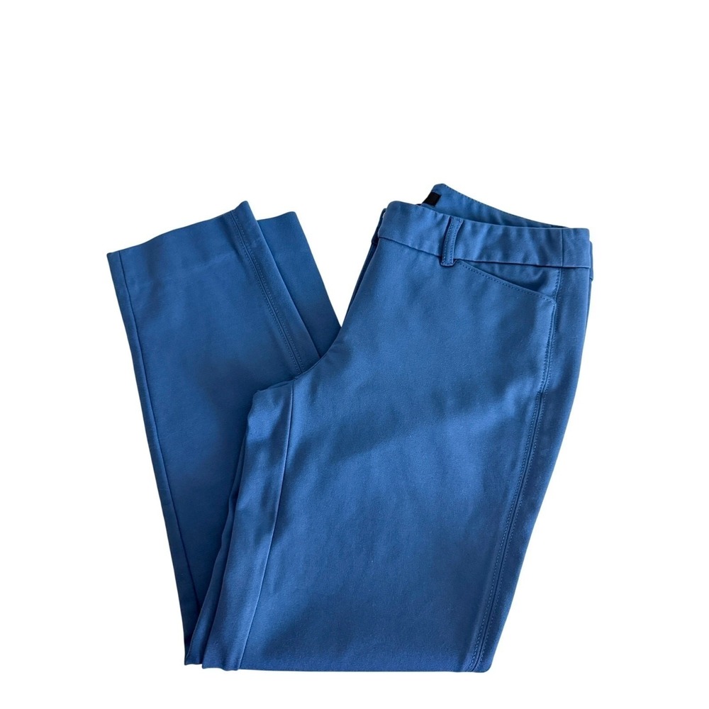 White House Black Market Slim Ankle Pants Blue 4R Stretch Ponte‎ Office Career